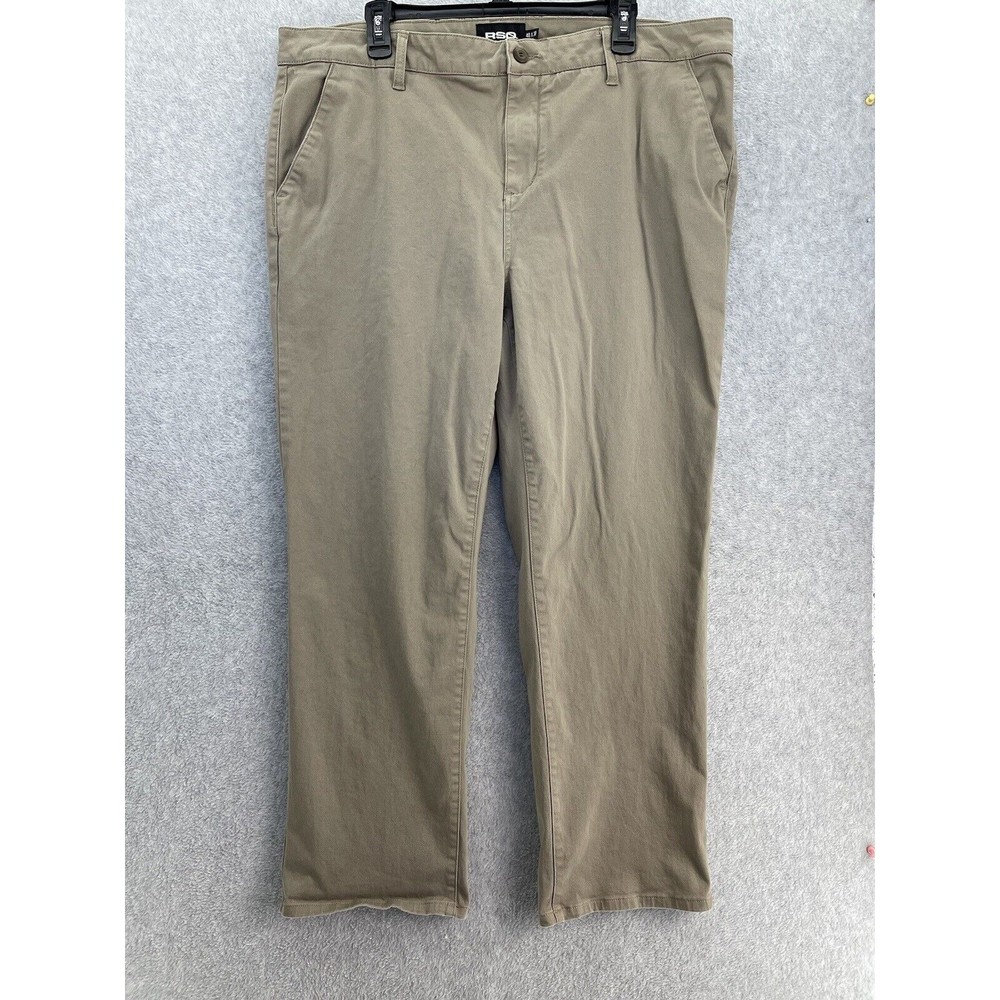 RSQ Men's Chino Pants Solid Tan Brown Size 40x30 Cotton Blend Slim Straight